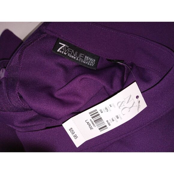7th Avenue Womens Top Purple Flutter Sleeve Blouse Asymmetrical Hem Size L - Picture 8 of 12